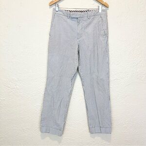Etro Pants Trousers Blue White Striped 50 Large L